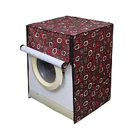 Lithara PVC Front Load Fully Automatic Washing Machine Cover For 8 Kg, 8.2 Kg, 8.5 Kg, 9 Kg | Size : 66 x 66 x 101.6 Cm | (Multicolor Design65)-thumb1