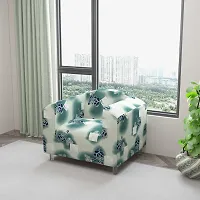 Classic Polyester Spandex Sofa Cover , Printed Big Elasticity Cover for Couch and Recliner , Flexible Stretch Sofa Slipcover for Single Seater (90-145cm)-thumb1