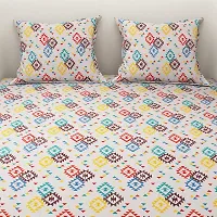 Comfortable Microfiber Printed Double Bedsheet with Two Pillow Covers-thumb3