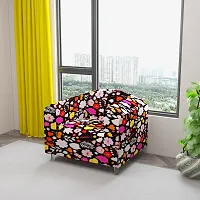 Classic Polyester Spandex Sofa Cover , Printed Big Elasticity Cover for Couch and Recliner , Flexible Stretch Sofa Slipcover for Single Seater (90-145cm)-thumb1