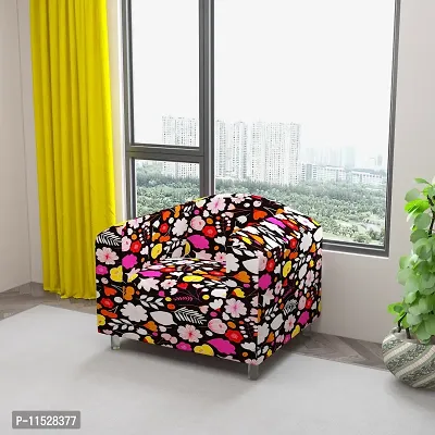 Classic Polyester Spandex Sofa Cover , Printed Big Elasticity Cover for Couch and Recliner , Flexible Stretch Sofa Slipcover for Single Seater (90-145cm)-thumb2