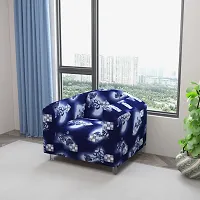 Classic Polyester Spandex Sofa Cover , Printed Big Elasticity Cover for Couch and Recliner , Flexible Stretch Sofa Slipcover for Single Seater (90-145cm)-thumb1