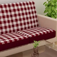 Terry Polycotton Elastic Sofa Cover 3 Seater Flexible Stretchable Sofa Seat Protector  Color  Maroon  Size  23 Inch x 23 Inch   Pack of 6-thumb2