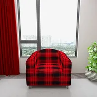 Classic Polyester Spandex Sofa Cover , Printed Big Elasticity Cover for Couch and Recliner , Flexible Stretch Sofa Slipcover for Single Seater (90-145cm)-thumb2