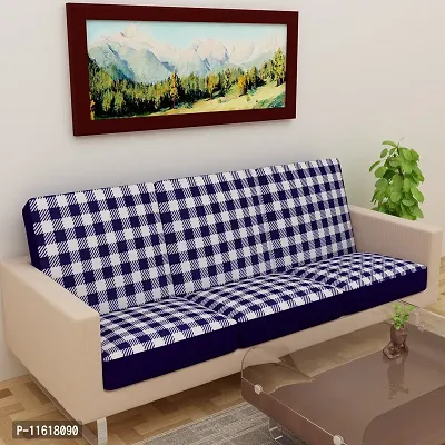 Classic Terry Cloth Printed Elastic Sofa Seat Cover 3 Seater , Flexible Stretchable Sofa Protector 23 Inch x 23 Inch Pack of 6-thumb0
