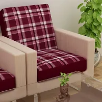 Terry Polycotton Elastic Sofa Cover 2 Seater Flexible Stretchable Sofa Seat Protector  Color  Maroon  Size  23 Inch x 23 Inch   Pack of 4-thumb2