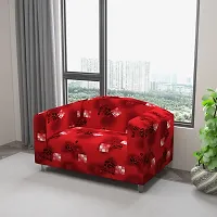 Classic Polyester Spandex Sofa Cover , Printed Big Elasticity Cover for Couch and Recliner , Flexible Stretch Sofa Slipcover for Two Seater (145-185cm)-thumb1