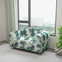 Classic Polyester Spandex Sofa Cover , Printed Big Elasticity Cover for Couch and Recliner , Flexible Stretch Sofa Slipcover for Two Seater (145-185cm)-thumb1