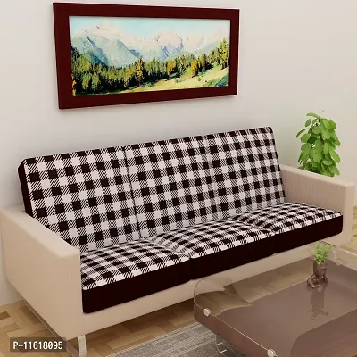 Classic Terry Cloth Printed Elastic Sofa Seat Cover 3 Seater , Flexible Stretchable Sofa Protector 23 Inch x 23 Inch Pack of 6-thumb0
