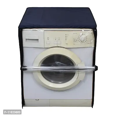 Lithara PVC Front Load Fully Automatic Washing Machine Cover For 7 Kg, 7.2 Kg, 7.5 Kg, 8 Kg | Size : 58.4 x 58.4 x 88.9 Cm | (Navy Blue)-thumb0
