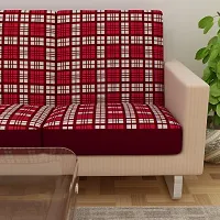Classic Terry Cloth Printed Elastic Sofa Seat Cover 3 Seater , Flexible Stretchable Sofa Protector 23 Inch x 23 Inch Pack of 6-thumb3