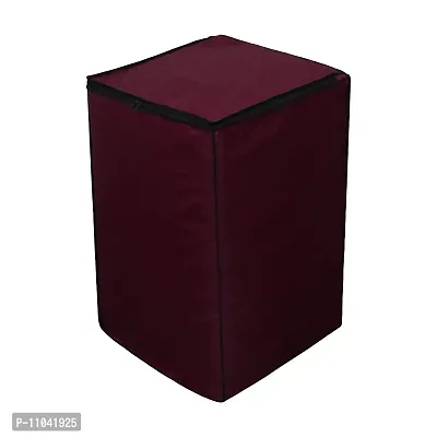 Lithara PVC Top Load Fully Automatic Washing Machine Cover For 6 kg, 6.2 Kg, 6.5 Kg, 7 Kg | Size : 58.4 x 58.4 x 88.9 Cm | (Maroon)-thumb0