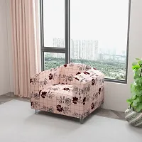 Classic Polyester Spandex Sofa Cover , Printed Big Elasticity Cover for Couch and Recliner , Flexible Stretch Sofa Slipcover for Single Seater (90-145cm)-thumb1