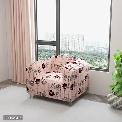 Classic Polyester Spandex Sofa Cover , Printed Big Elasticity Cover for Couch and Recliner , Flexible Stretch Sofa Slipcover for Single Seater (90-145cm)-thumb2