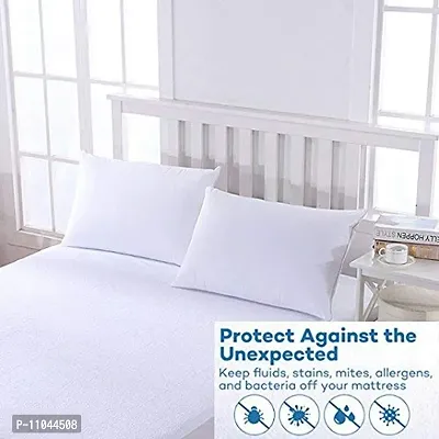 Lithara Terry Cotton Fitted Mattress Protector for Single Bed | Waterproof & Elastic Band | Ultra Soft & Hypoallergenic Mattress Cover | Size : 75 x 48 Inches (6.25 x 4 Feet) | (White)-thumb5