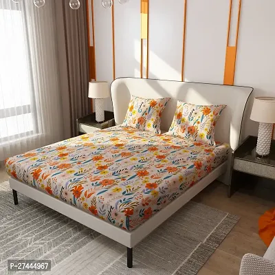 Comfortable Microfiber Printed Double Bedsheet with Two Pillow Covers-thumb3