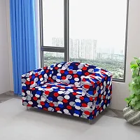 Classic Polyester Spandex Sofa Cover , Printed Big Elasticity Cover for Couch and Recliner , Flexible Stretch Sofa Slipcover for Two Seater (145-185cm)-thumb1