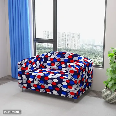 Classic Polyester Spandex Sofa Cover , Printed Big Elasticity Cover for Couch and Recliner , Flexible Stretch Sofa Slipcover for Two Seater (145-185cm)-thumb2