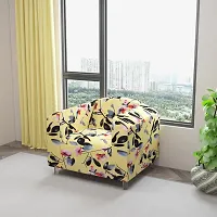 Classic Polyester Spandex Sofa Cover , Printed Big Elasticity Cover for Couch and Recliner , Flexible Stretch Sofa Slipcover for Single Seater (90-145cm)-thumb1