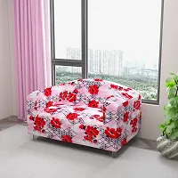 Classic Polyester Spandex Sofa Cover , Printed Big Elasticity Cover for Couch and Recliner , Flexible Stretch Sofa Slipcover for Two Seater (145-185cm)-thumb1