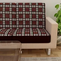 Terry Polycotton Elastic Sofa Cover 3 Seater Flexible Stretchable Sofa Seat Protector  Color  Brown  Size  23 Inch x 23 Inch   Pack of 6-thumb3