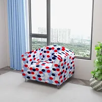 Classic Polyester Spandex Sofa Cover , Printed Big Elasticity Cover for Couch and Recliner , Flexible Stretch Sofa Slipcover for Single Seater (90-145cm)-thumb1