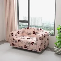 Classic Polyester Spandex Sofa Cover , Printed Big Elasticity Cover for Couch and Recliner , Flexible Stretch Sofa Slipcover for Two Seater (145-185cm)-thumb1