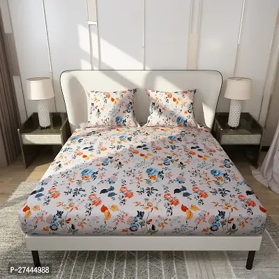 Comfortable Microfiber Printed Double Bedsheet with Two Pillow Covers