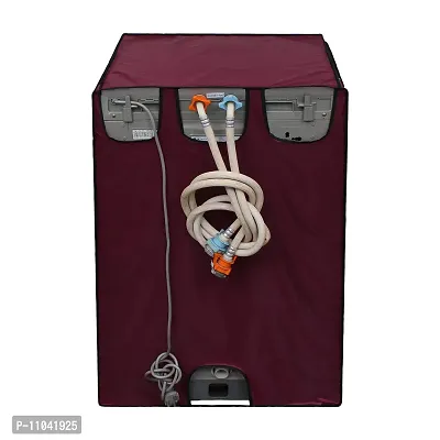Lithara PVC Top Load Fully Automatic Washing Machine Cover For 6 kg, 6.2 Kg, 6.5 Kg, 7 Kg | Size : 58.4 x 58.4 x 88.9 Cm | (Maroon)-thumb4