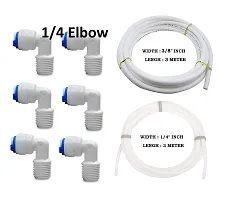 AQUALIQUID RO Water Purifier Filter 3/8 Pipe And 1/4 Pipe 3 Meter Pipe 1/4+Push fit 6 Elbow connectors 1/4-1/4 inch-thumb1