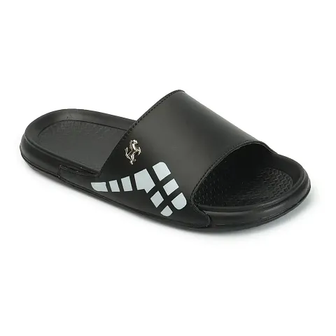 FOOTFIT Sliders Mens Black, Grey, Multi Stylish Flip Flop & Slippers