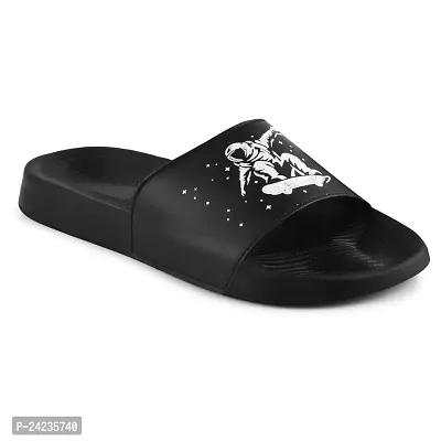 FOOTFIT Sliders Grey, Black, White Stylish Flip Flop  Slippers