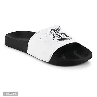 FOOTFIT Sliders Grey, Black, White Stylish Flip Flop  Slippers-thumb0