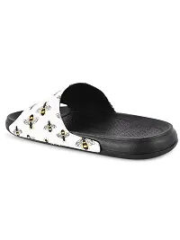 FOOTFIT Mens Black, White Stylish Flip Flop  Slippers-thumb3