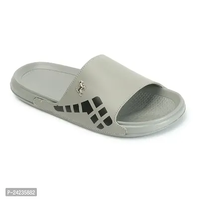 Buy FOOTFIT Sliders Mens Black Grey Multi Stylish Flip Flop