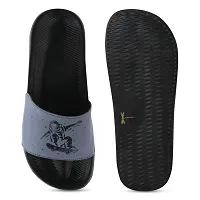 FOOTFIT Sliders Grey, Black, White Stylish Flip Flop  Slippers-thumb2
