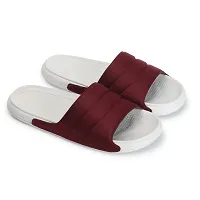 Stylish Maroon Rexine Solid Sliders For Men-thumb3