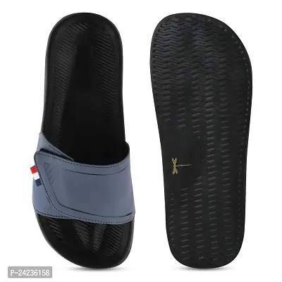 FOOTFIT Sliders Olive,Grey, Black, White Stylish Flip Flop  Slippers-thumb3