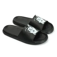 FOOTFIT Sliders Mens Grey, Black Stylish Flip Flop  Slippers-thumb3