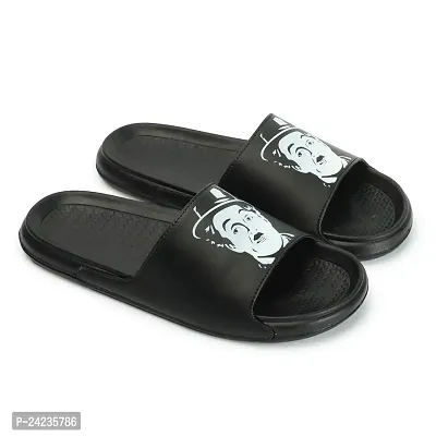 FOOTFIT Sliders Mens Grey, Black Stylish Flip Flop  Slippers-thumb4