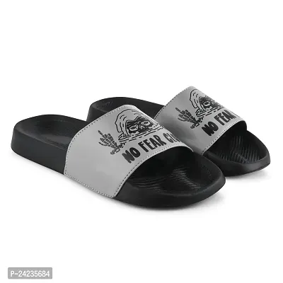 FOOTFIT Sliders Grey, Black,Sky Blue Stylish Flip Flop  Slippers-thumb5