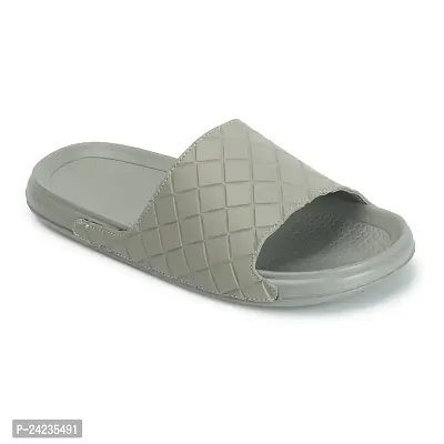 FOOTFIT Sliders Mens Grey, Black Stylish Flip Flop  Slippers