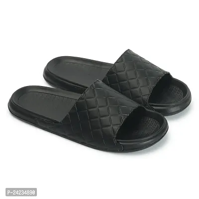 FOOTFIT Sliders Mens Grey, Black Stylish Flip Flop  Slippers-thumb4