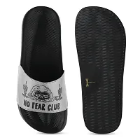 FOOTFIT Sliders Grey, Black,Sky Blue Stylish Flip Flop  Slippers-thumb2