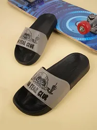 FOOTFIT Sliders Grey, Black,Sky Blue Stylish Flip Flop  Slippers-thumb1