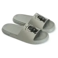 FOOTFIT Sliders Mens Grey, Black Stylish Flip Flop  Slippers-thumb3