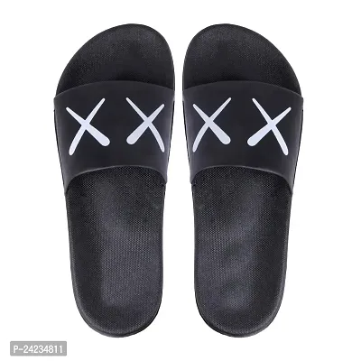 Foot Print Mens Sliders Comfort Flip Flops Black, Grey, Sky, White, Brown, Green Colors Slipper