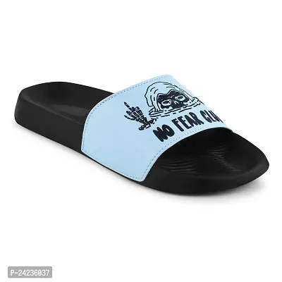 FOOTFIT Sliders Grey, Black,Sky Blue Stylish Flip Flop  Slippers