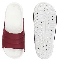 Stylish Maroon Rexine Solid Sliders For Men-thumb2