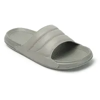 Stylish Grey Rexine Solid Sliders For Men-thumb2